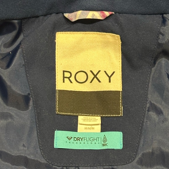 Roxy Women's Jetty Snow Jacket in Blue/Violet Labyrinth Pattern Size Medium - Picture 3 of 16